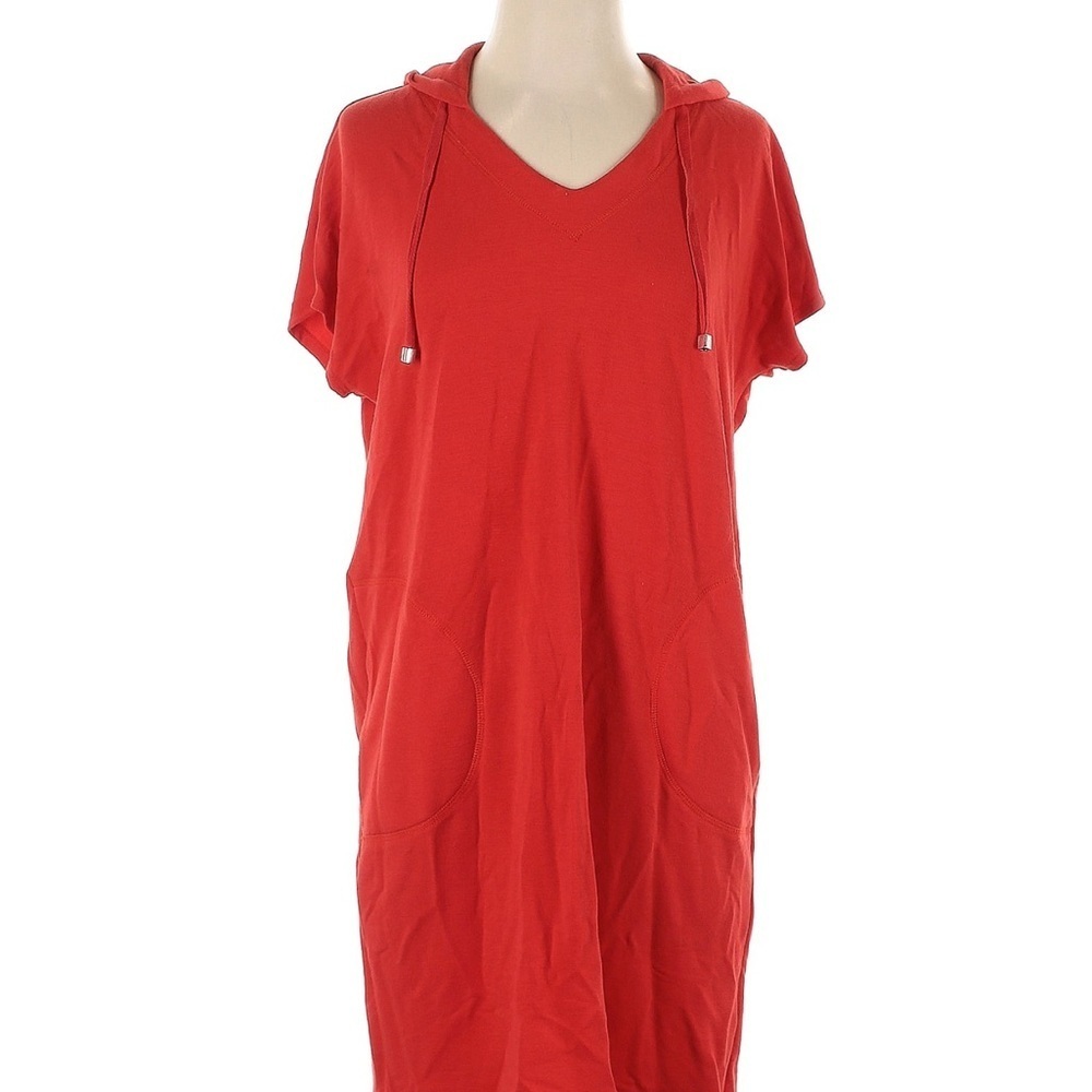Red Hooded Swim Cover Up - Picture 4 of 7